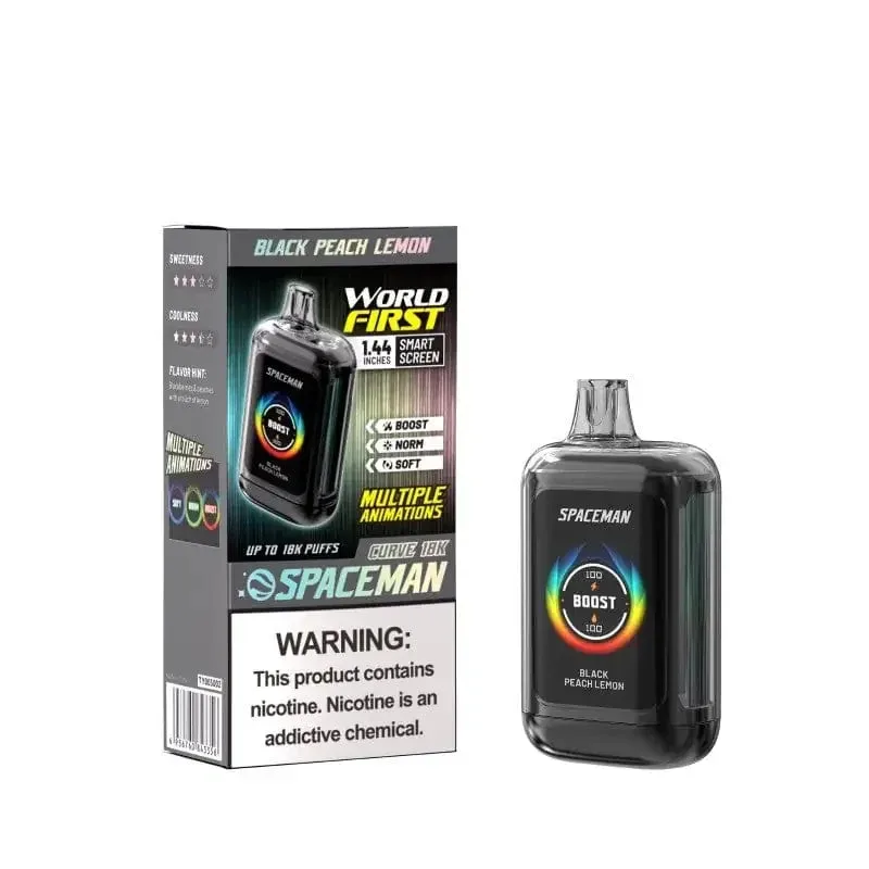 Black Peach Lemon - Spaceman Curve 18k Disposable