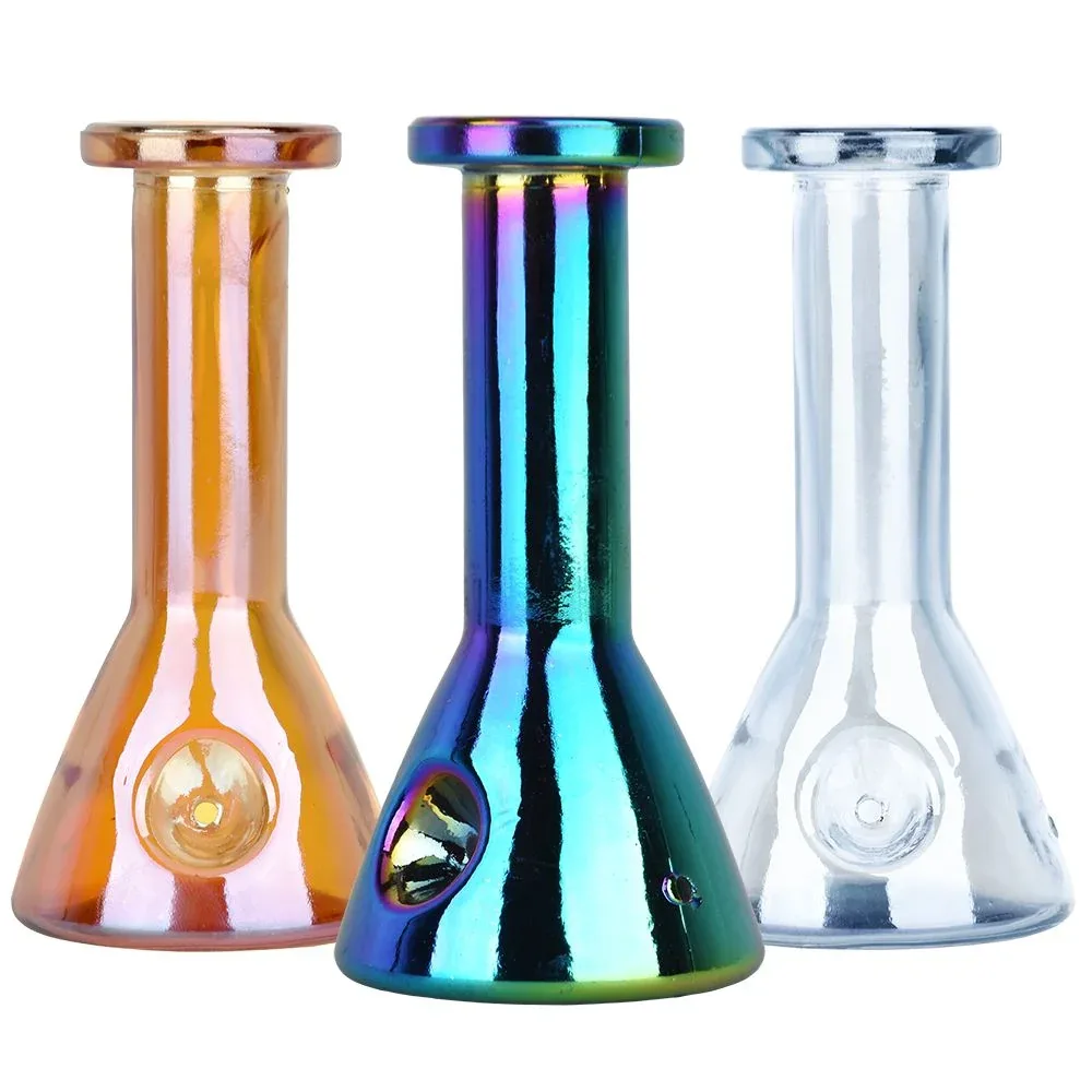 Electroplated Beaker Glass Hand Pipe - 5" / 5ct - Image 2