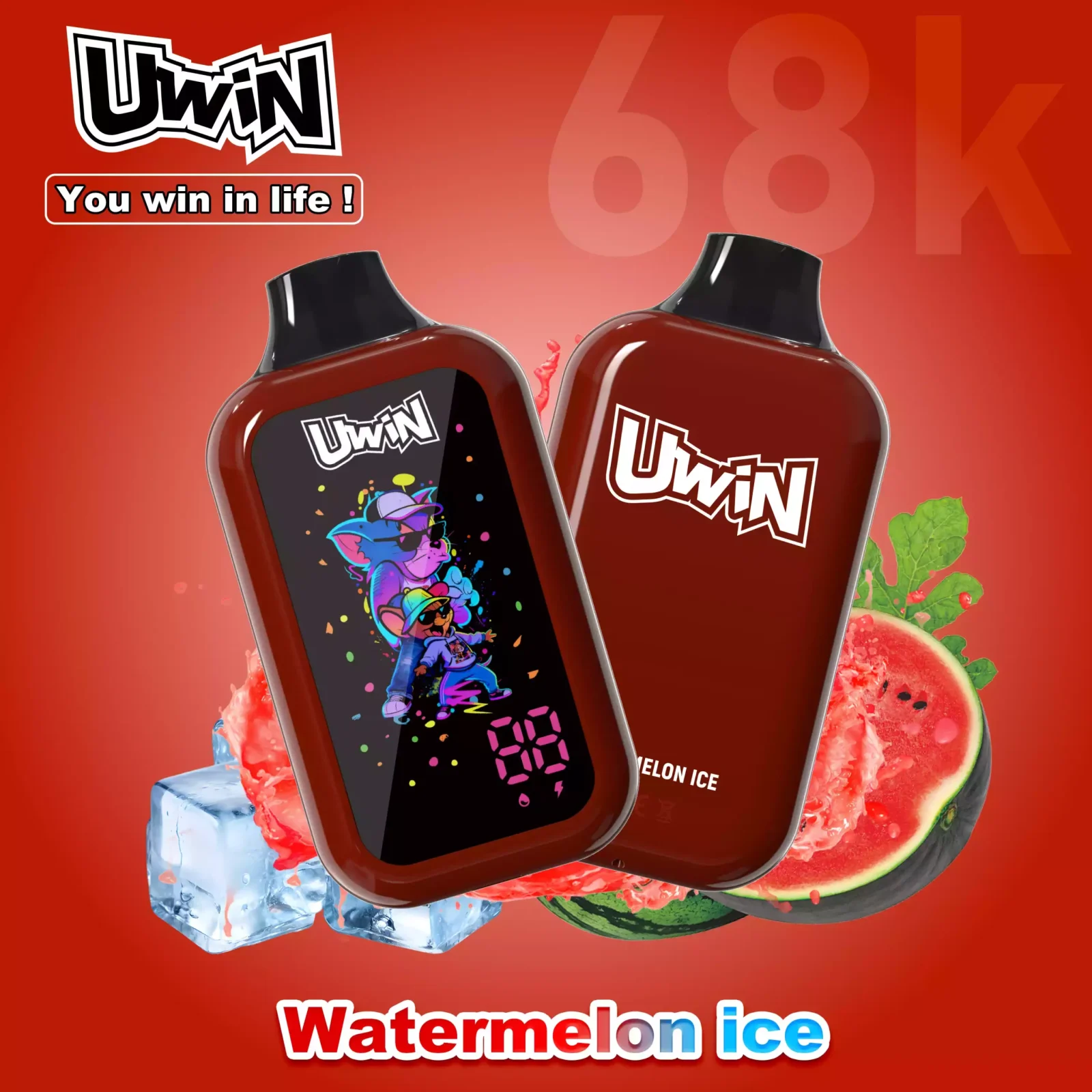 UWIN Digital Box 68K 68000 Puffs Mesh Coil Long Lasting Disposable Vape Wholesale Bulk Buy