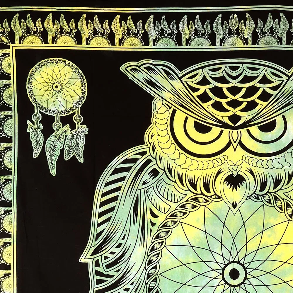 Trippy Sheetz Owl Tie-Dyed Tapestry - 85"x100" - Image 2