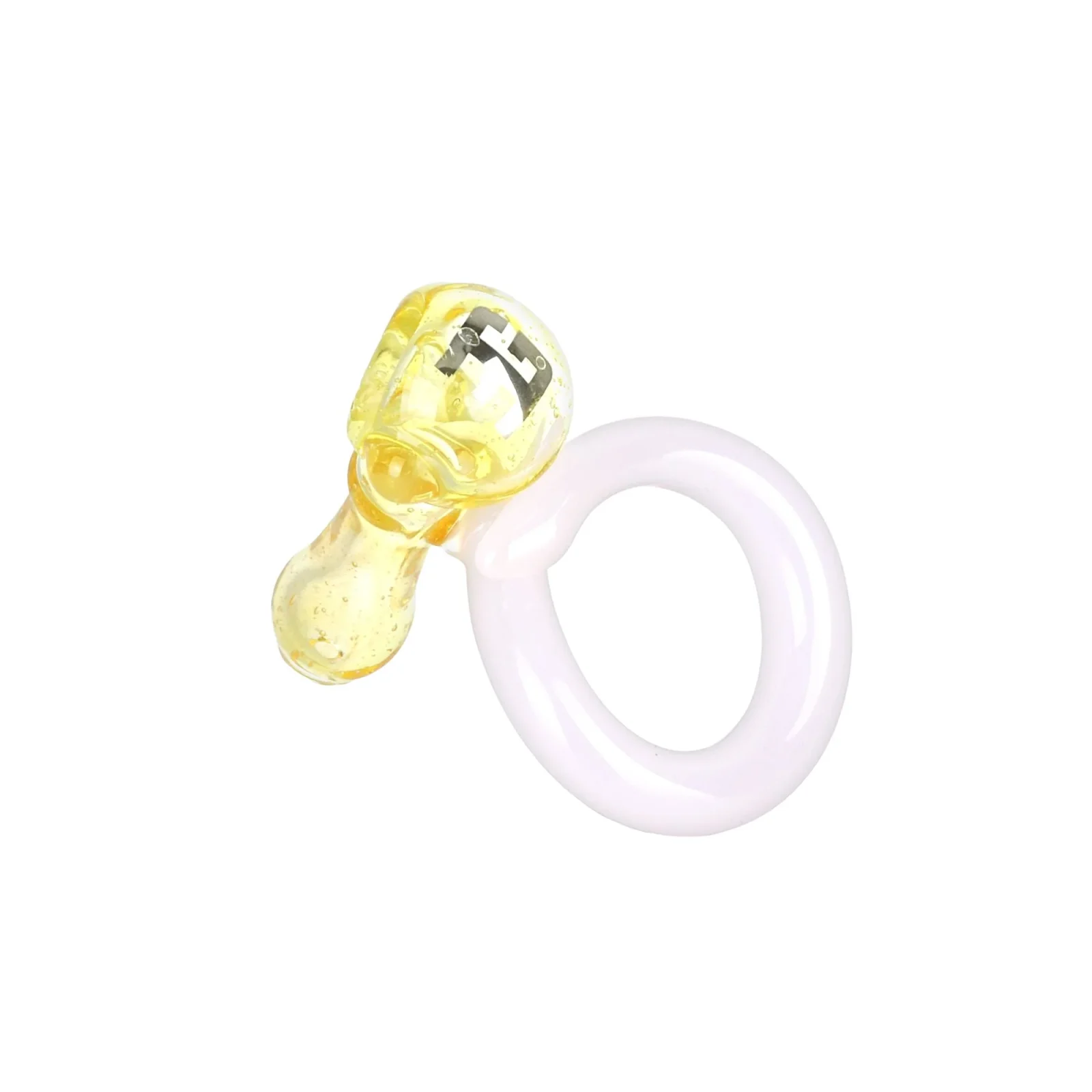EG Glass Functional Glass Ring Hand Pipe - 1.3" - Image 2