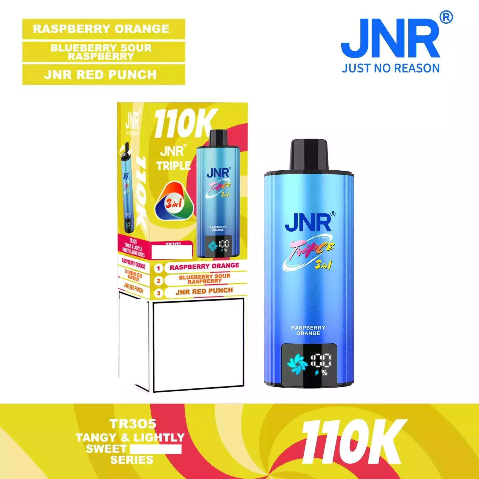 JNR TRIPLE 3 IN 1 110000 Puffs 3 Separate Adjustable Dual Mesh Coil Disposable Vape Wholesale Bulk Buy - Image 2