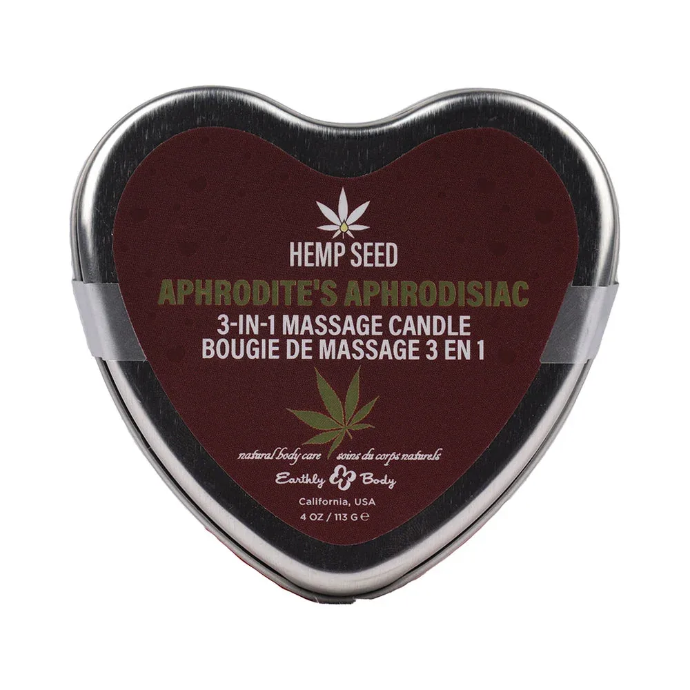 Earthly Body Hemp Seed 3-in-1 Valentines Day Candle Aphrodite's Aphrodisiac 4 oz. - Image 2