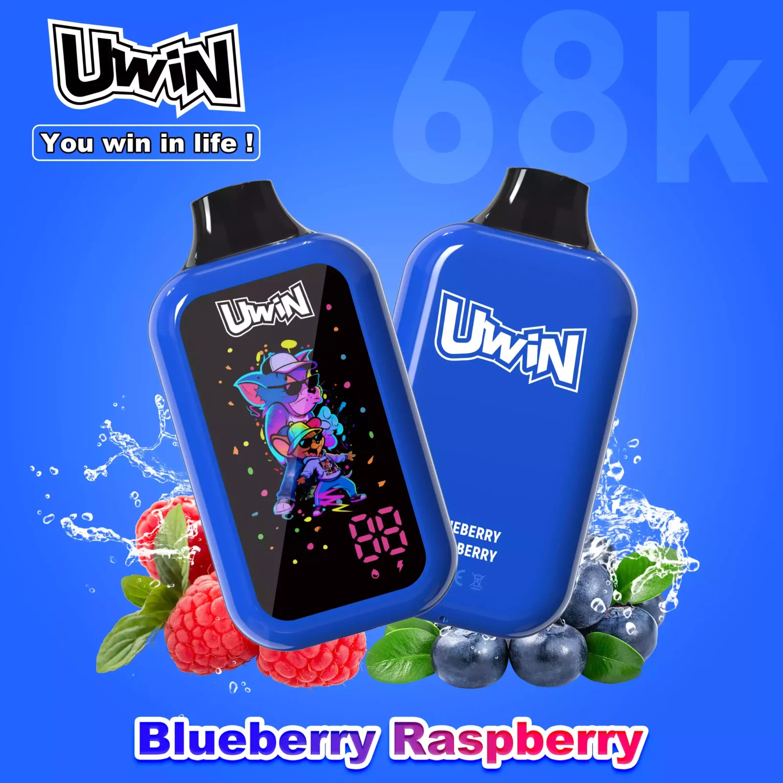 UWIN Digital Box 68K 68000 Puffs Mesh Coil Long Lasting Disposable Vape Wholesale Bulk Buy - Image 2