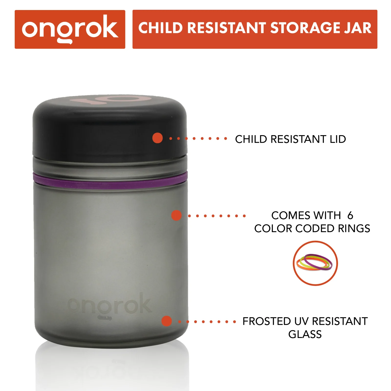 Ongrok 500ml Child Resistant Jars, 2 pack - Image 2