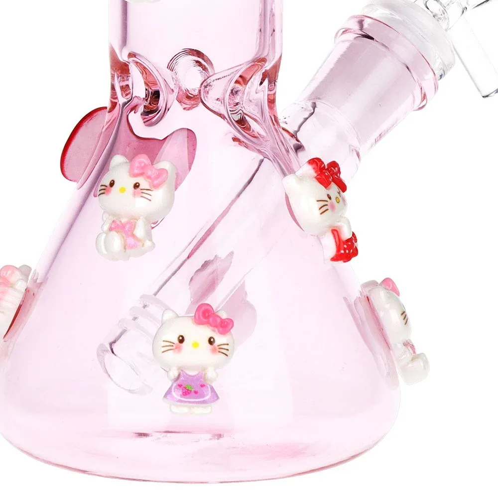 Wassup Hello Kitty Beaker Glass Water Pipe - 8" / 14mm F / Pink - Image 2