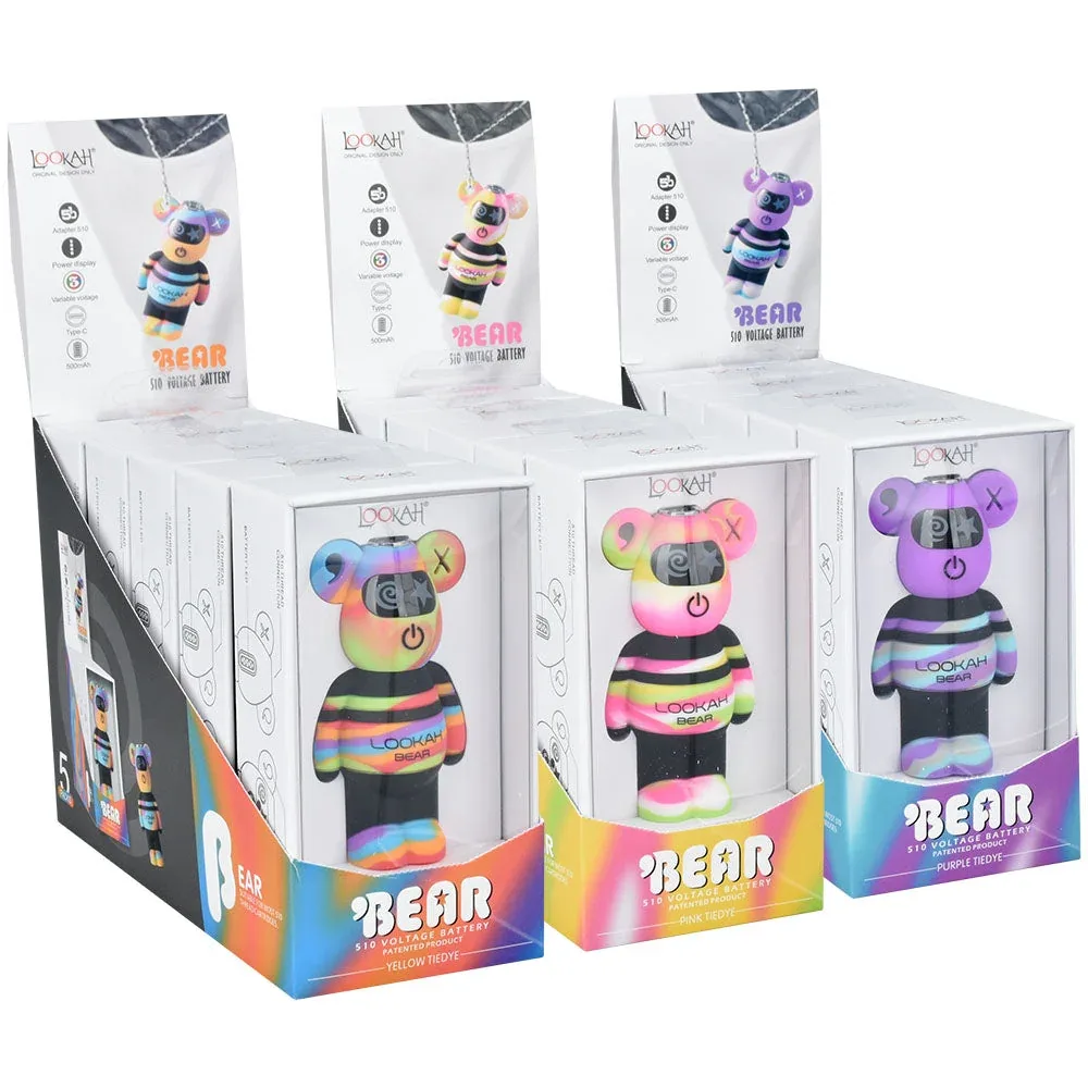 Lookah Tie Dye Bear Variable Voltage 510 Battery | 500mAh | 5pc Display - Image 2