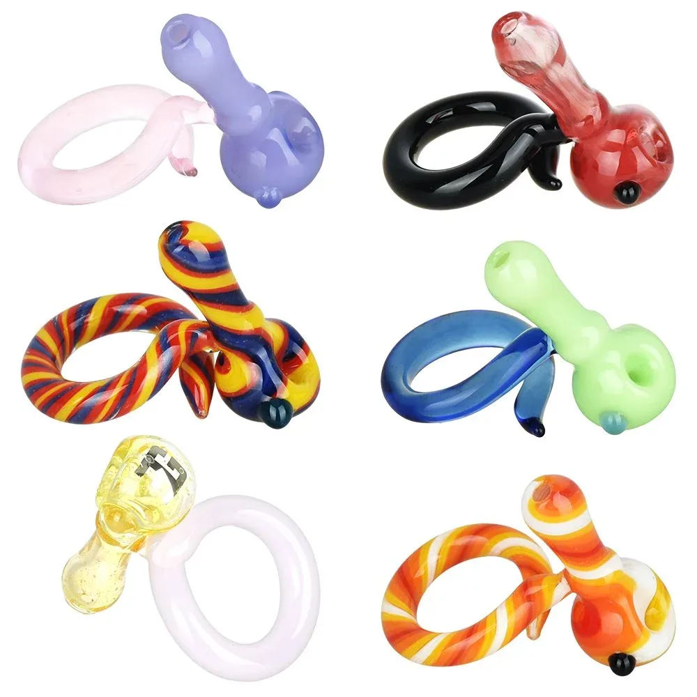 EG Glass Functional Glass Ring Hand Pipe - 1.3"