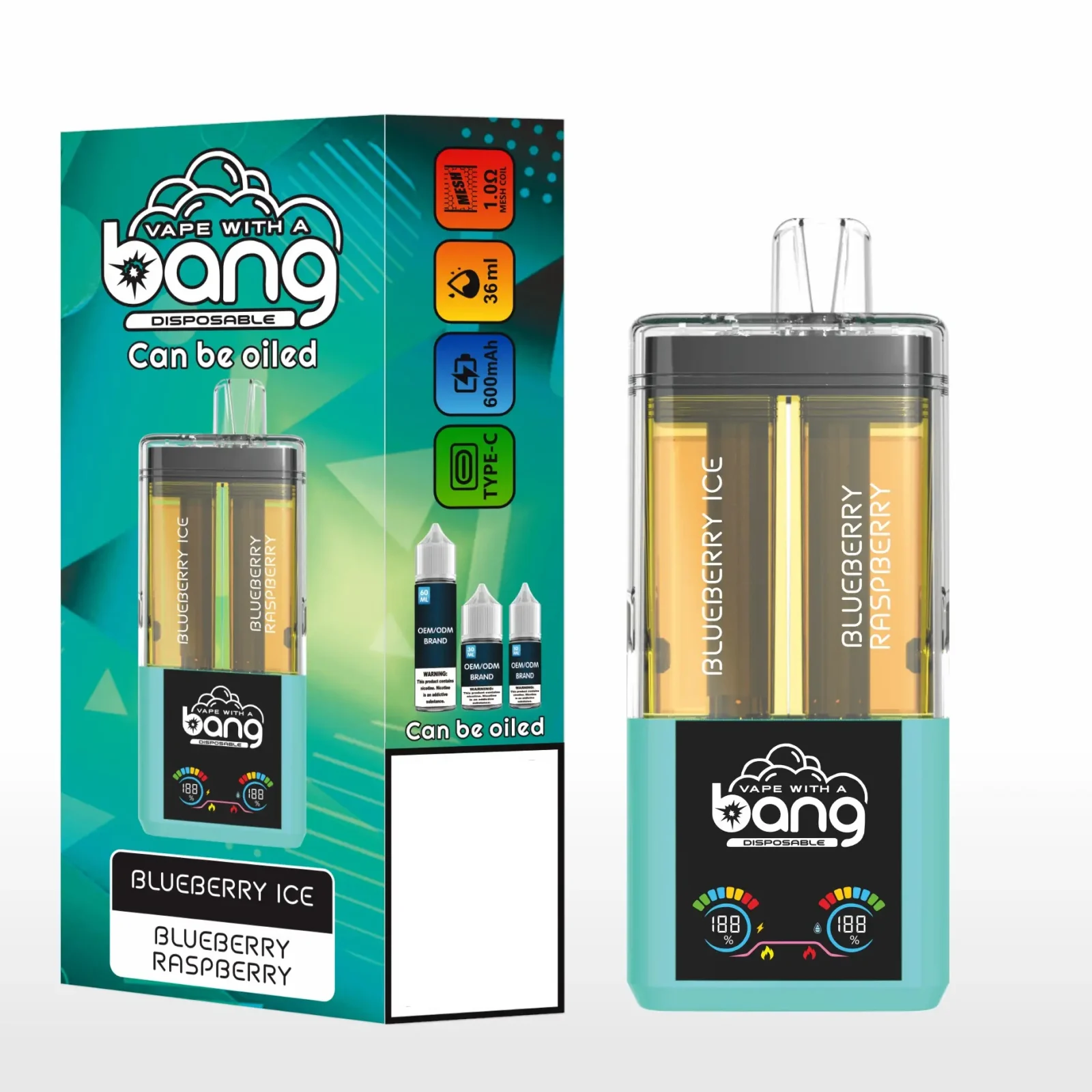BANG Two Taste 60K 60000 Puffs High Capacity Smart Screen Rechargeable Disposable Vape Wholesale Bulk Buy - Image 2