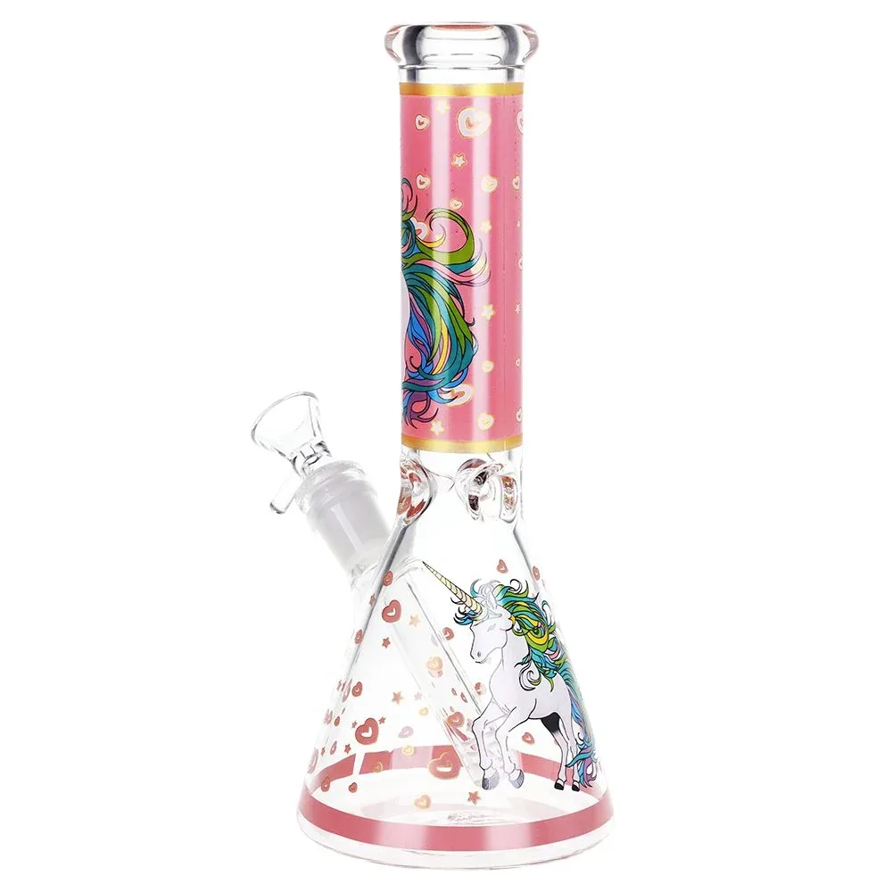 Pink Unicorn Beaker Glass Water Pipe - 10" / 14mm F - Image 2