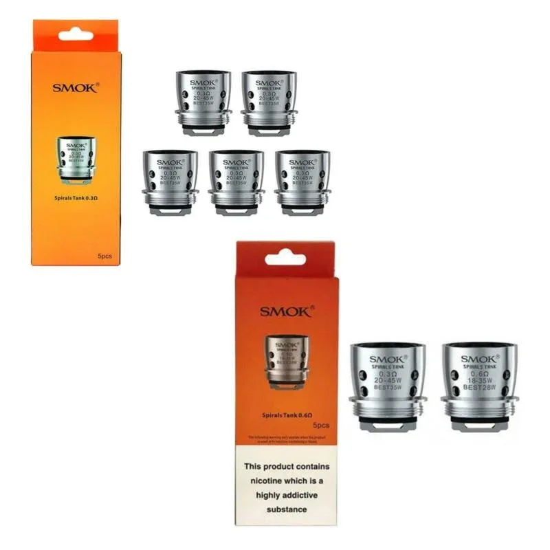 SMOK Spiral Tank 0.3Ω, 0.6Ω Dual Core Replacement Coils