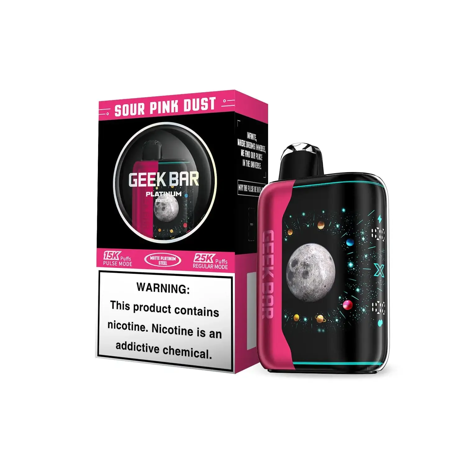 Sour Pink Dust - Geek Bar Pulse X 25K Disposable Vape Platinum Edition Vape