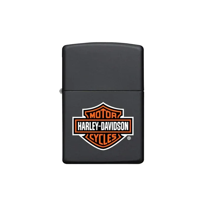 Zippo Lighter - Black Matte Harley Davidson Logo