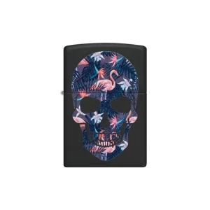 Zippo Lighter - Flamingo Skull Design