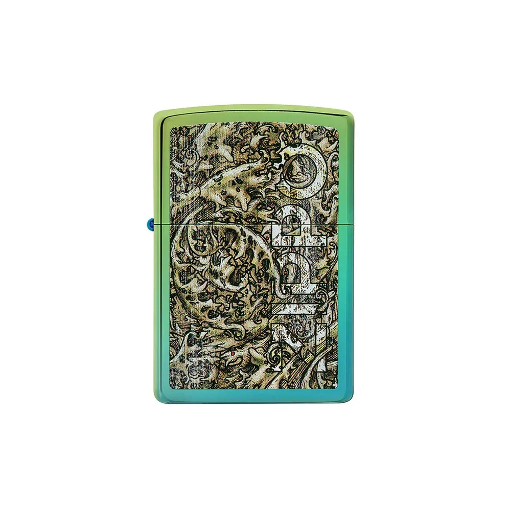 Zippo Lighter - High Polish Teal Zippo Design