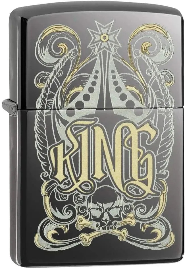 Zippo Lighter - King in Black Ice