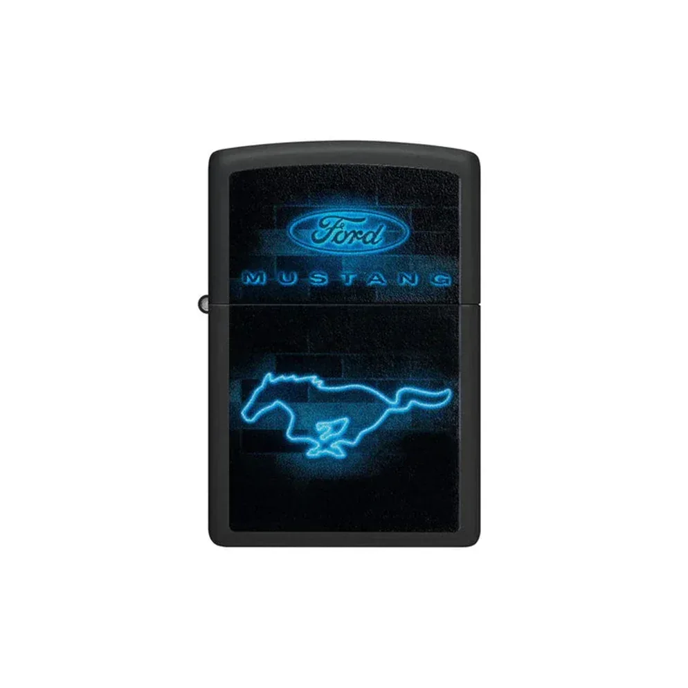 Zippo Lighter - Neon Ford Mustang Logo