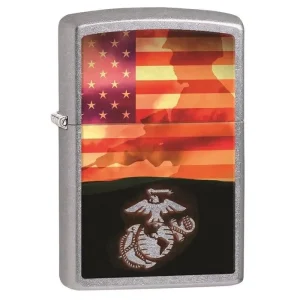 Zippo Lighter - USMC Flag Soldier